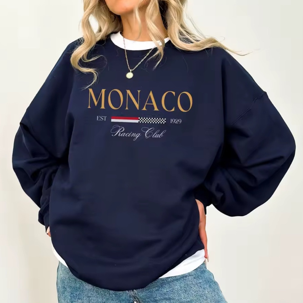 NWT Preppy Monaco Racing Club Oversized Sweatshirt
